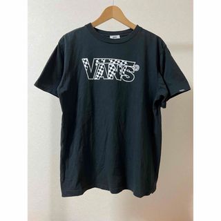 ヴァンズ(VANS)のVANS ヴァンズ チェッカー ロゴ Tシャツ 半袖 カットソー L バンズ 黒(Tシャツ/カットソー(半袖/袖なし))