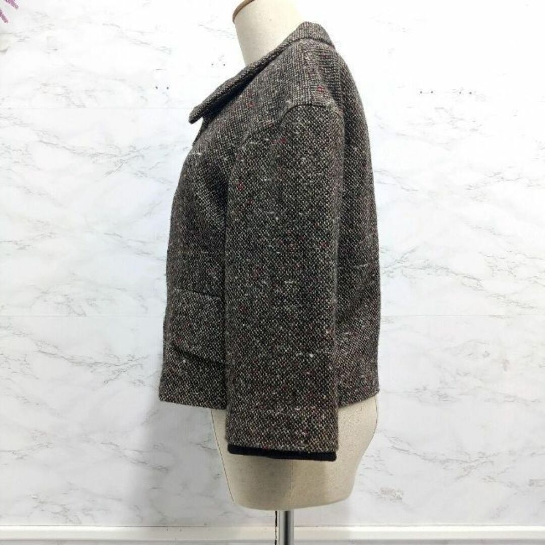 値引き ラ トータリテ ツイードジャケット ショートコート 茶系 F mamun.uz