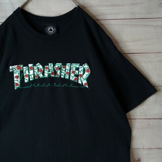 スラッシャー(THRASHER)の《希少モデル》THRASHER スラッシャー Tシャツ 半袖 デカロゴ 薔薇(Tシャツ/カットソー(半袖/袖なし))