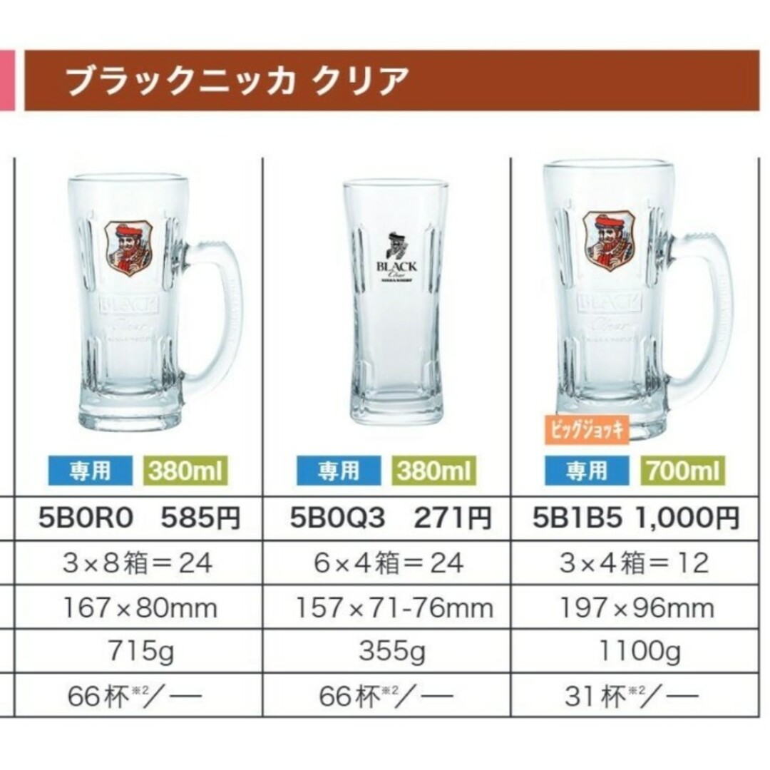 送料込 ブラックニッカ ジョッキ 380ml 3個セット ハイボール