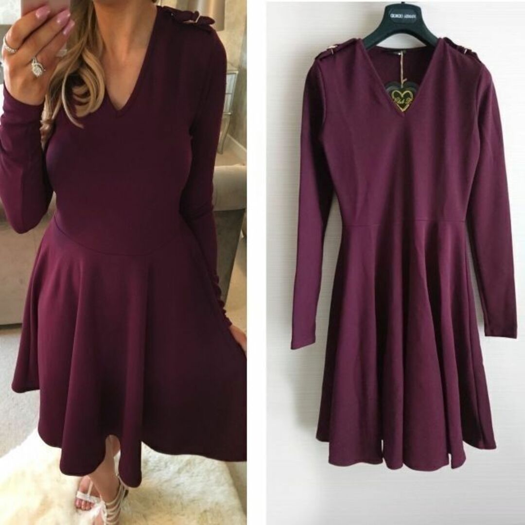 asos - 英国インポート♡Club L london Vネックフレアーワンピース UK8 ...