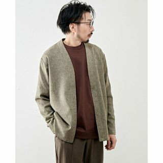 メンズメルローズ(MEN'S MELROSE)の【ブラウン】ツィーディエステルボタンレスカーディガン(その他)