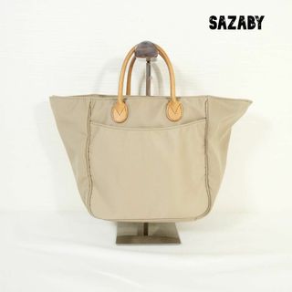 サザビー(SAZABY)の良品 綺麗 SAZABY サザビー ナイロン×レザー 舟形 ミニトートバッグ (ハンドバッグ)