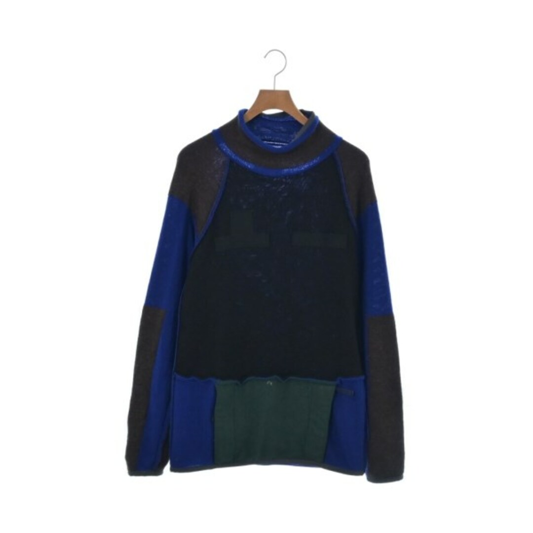 sacai(サカイ)のsacai サカイ ニット・セーター 1(S位) 青x黒x茶等 【古着】【中古】 メンズのトップス(ニット/セーター)の商品写真