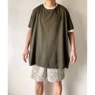 "xxl" 超オーバーサイズ 退廃カラー ワイドシルエット リンガーtシャツ(Tシャツ/カットソー(半袖/袖なし))