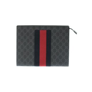 グッチ(Gucci)のGUCCI グッチ クラッチバッグ - グレーx赤x紺 【古着】【中古】(クラッチバッグ)