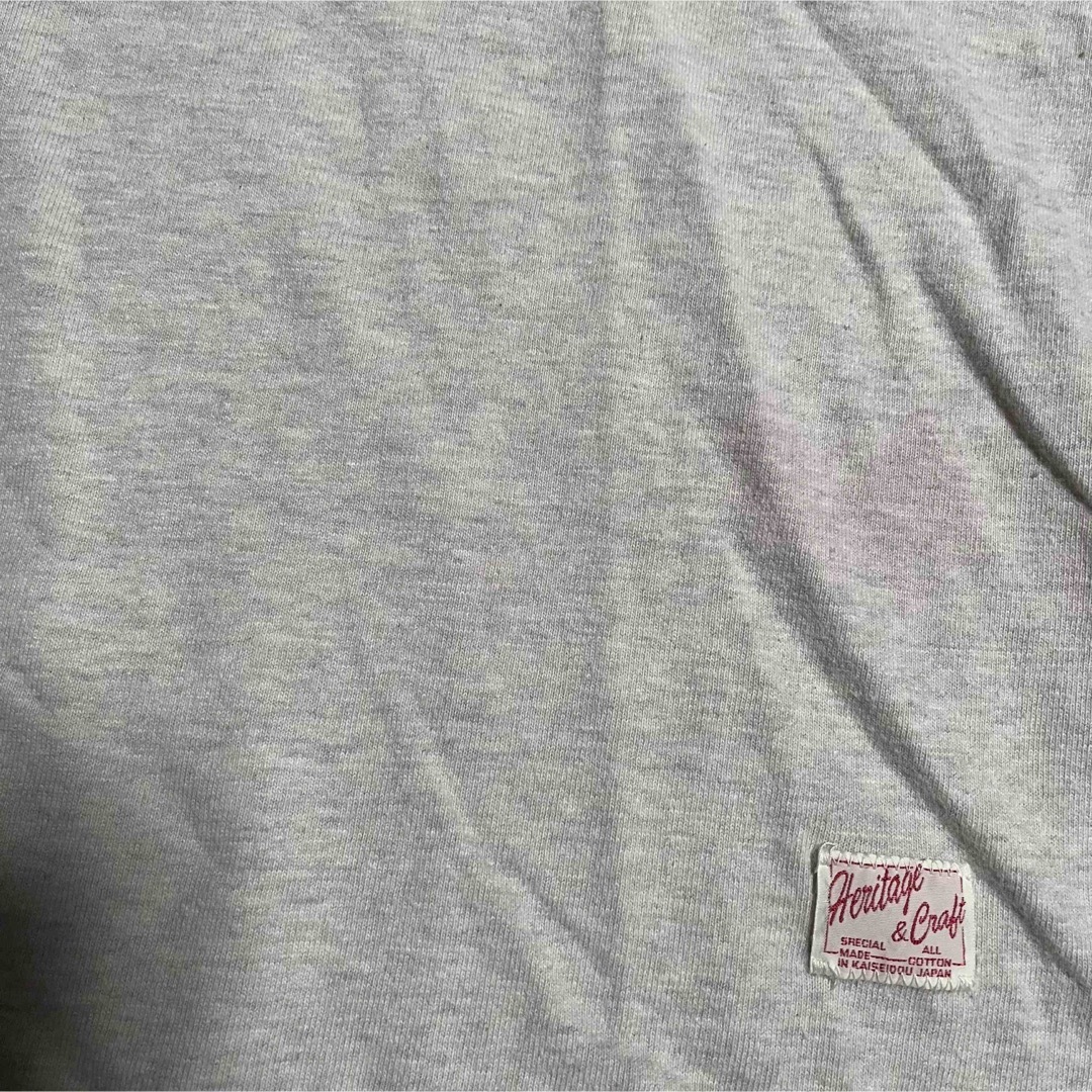 快晴堂(カイセイドウ)の快晴堂 リンガーTシャツ 染み込みプリント ベージュ×ブラウン レディースのトップス(Tシャツ(半袖/袖なし))の商品写真