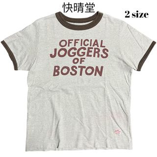 カイセイドウ(快晴堂)の快晴堂 リンガーTシャツ 染み込みプリント ベージュ×ブラウン(Tシャツ(半袖/袖なし))