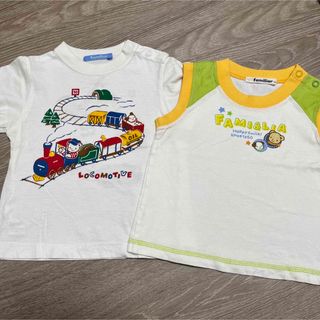 ファミリア(familiar)の美品　ファミリア  90 おはなしTシャツ　タンクトップ　2枚セット　まとめ売り(Tシャツ/カットソー)