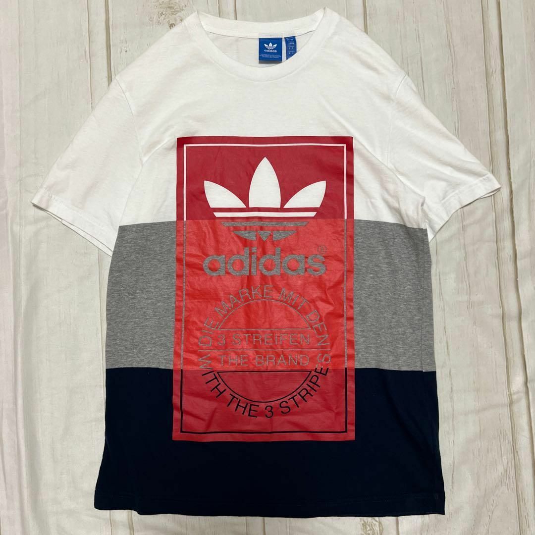 adidas(アディダス)のadidas アディダス Tシャツ トレフォイル ビッグロゴ カラーブロック メンズのトップス(Tシャツ/カットソー(半袖/袖なし))の商品写真