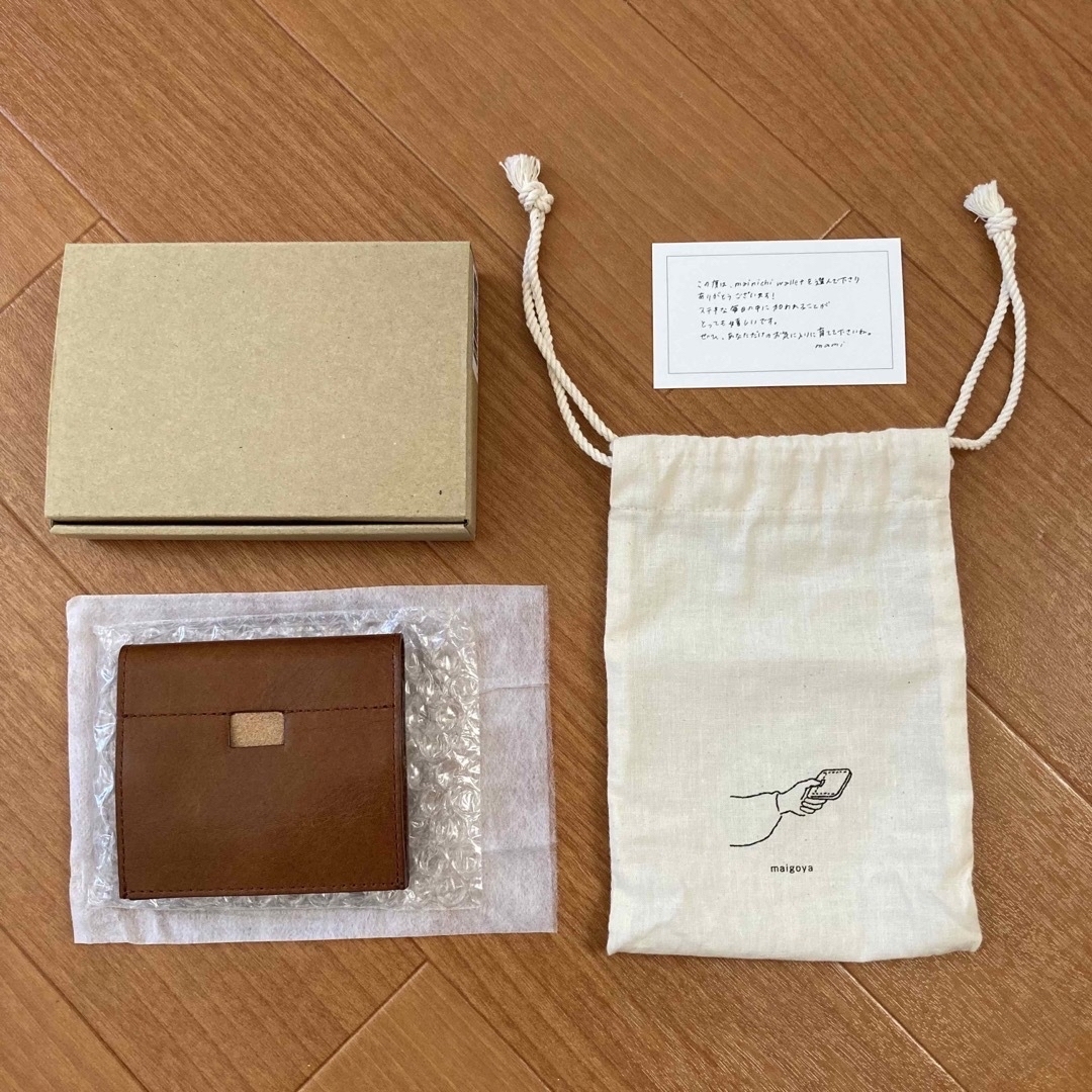 【maigoya】mainichi wallet キャメル 2