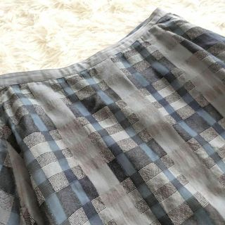 サリースコット　チェック　膝丈　スカート　フレア　S(ひざ丈スカート)
