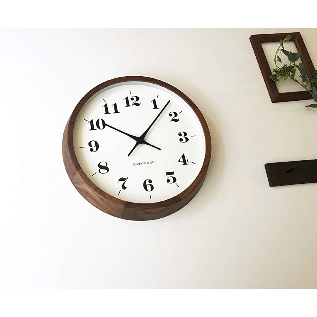 新品　KATOMOKU 加藤木工　カトモク　電波時計　ウォールナット　壁掛け時計 1