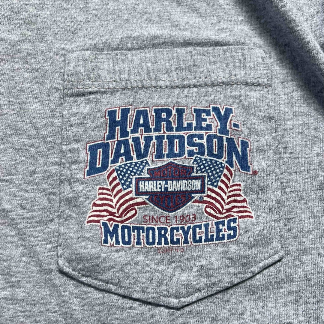Harley Davidson(ハーレーダビッドソン)のビンテージ ハーレーダビッドソン ポケ付きTシャツ  ポケTEE メンズのトップス(Tシャツ/カットソー(半袖/袖なし))の商品写真