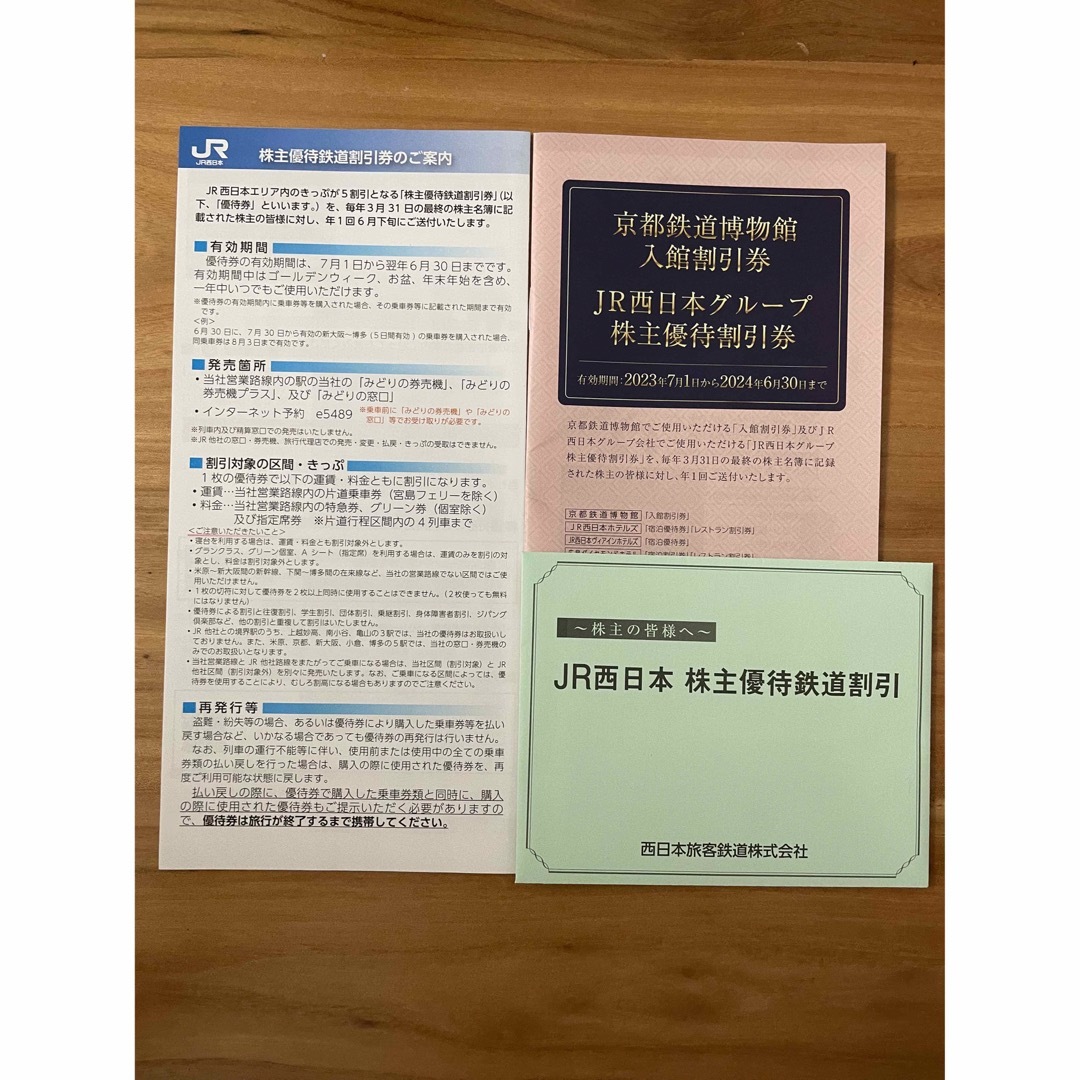 JR西日本　株主優待割引券