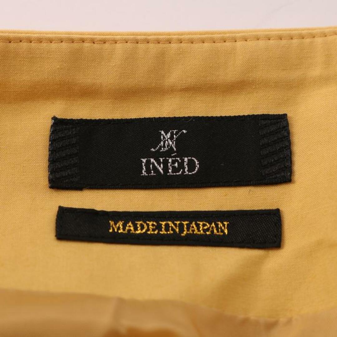 INED(イネド)のイネド スカート フレア ひざ丈 コットン100% 裏地付 日本製 ボトムス レディース 11サイズ イエロー INED レディースのスカート(その他)の商品写真