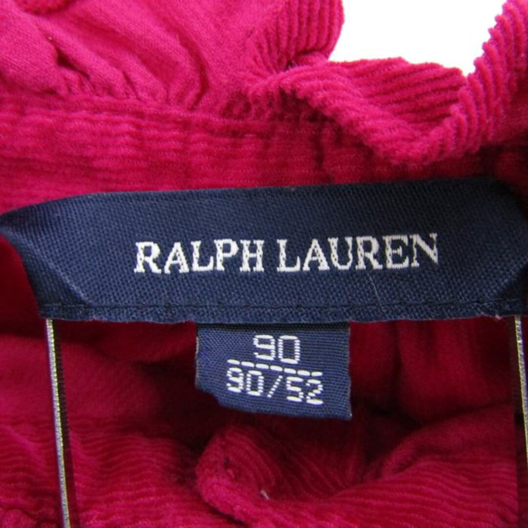 Ralph Lauren(ラルフローレン)のラルフローレン 長袖ワンピース コーデュロイ ウエストリボン インナーパンツ付き ベビー 女の子用 90/52サイズ レッド RALPH LAUREN キッズ/ベビー/マタニティのベビー服(~85cm)(ワンピース)の商品写真