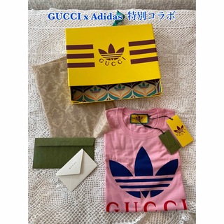 グッチ(Gucci)のGUCCI x Adidas  特別コラボ　コットン Tシャツ　※即日発送(Tシャツ/カットソー(半袖/袖なし))