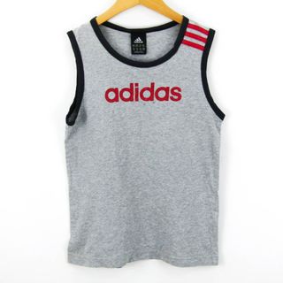 アディダス(adidas)のアディダス タンクトップ フロントロゴ コットン スポーツウェア トップス キッズ 男の子用 140サイズ グレー adidas(Tシャツ/カットソー)