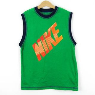 ナイキ(NIKE)のナイキ タンクトップ フロントロゴ コットン スポーツウェア トップス キッズ 男の子用 150サイズ グリーン NIKE(Tシャツ/カットソー)