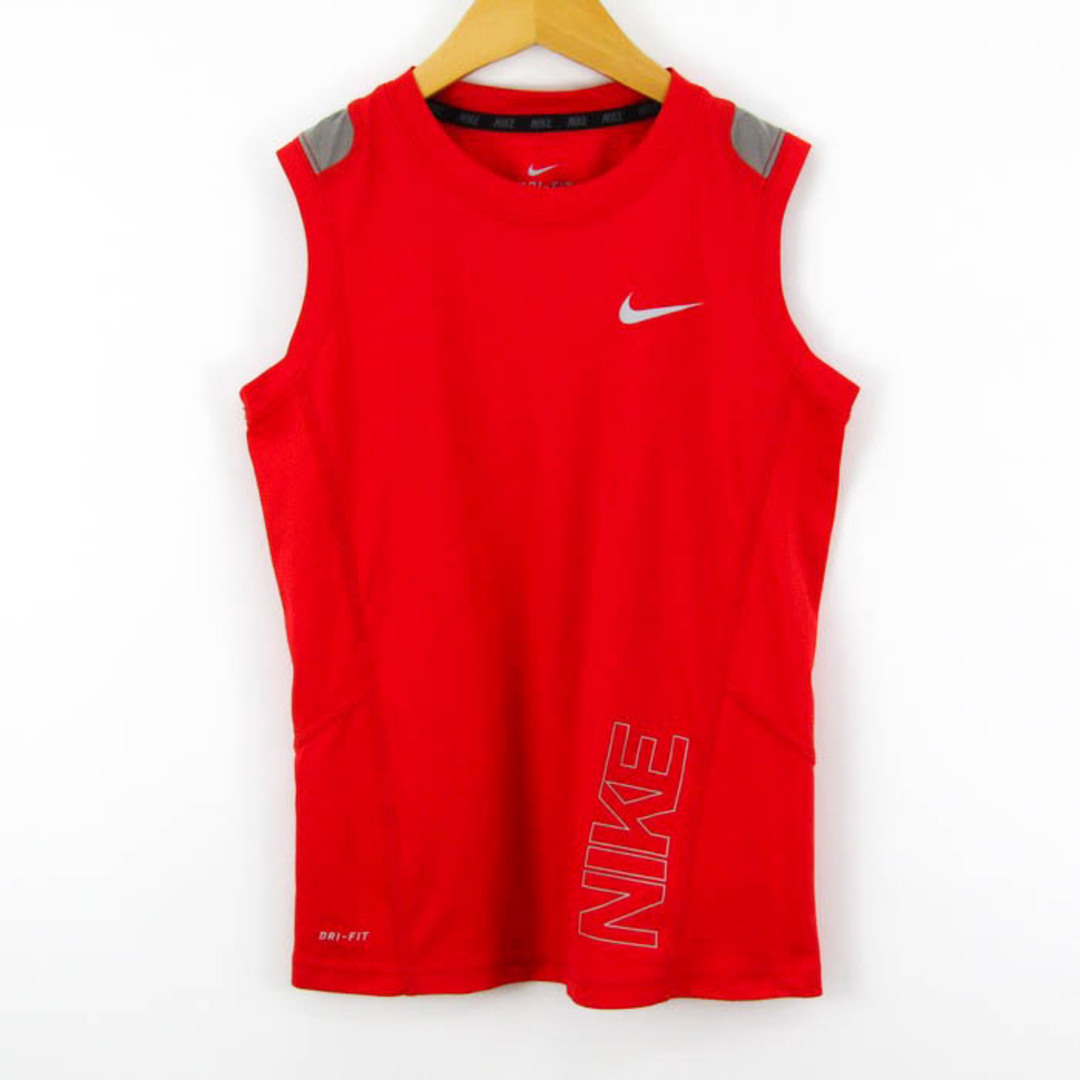 NIKE(ナイキ)のナイキ タンクトップ ドライフィット ワンポイントロゴ スポーツウェア トップス キッズ 男の子用 XSサイズ レッド NIKE キッズ/ベビー/マタニティのキッズ服男の子用(90cm~)(Tシャツ/カットソー)の商品写真