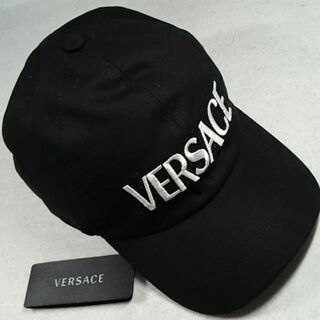 新品 VERSACE キャップ ロゴ パッチワーク ブラック