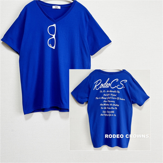 ロデオクラウンズ(RODEO CROWNS)の【RODEO CROWNS】サングラスロゴ バックプリント Vネック Tシャツ(Tシャツ(半袖/袖なし))