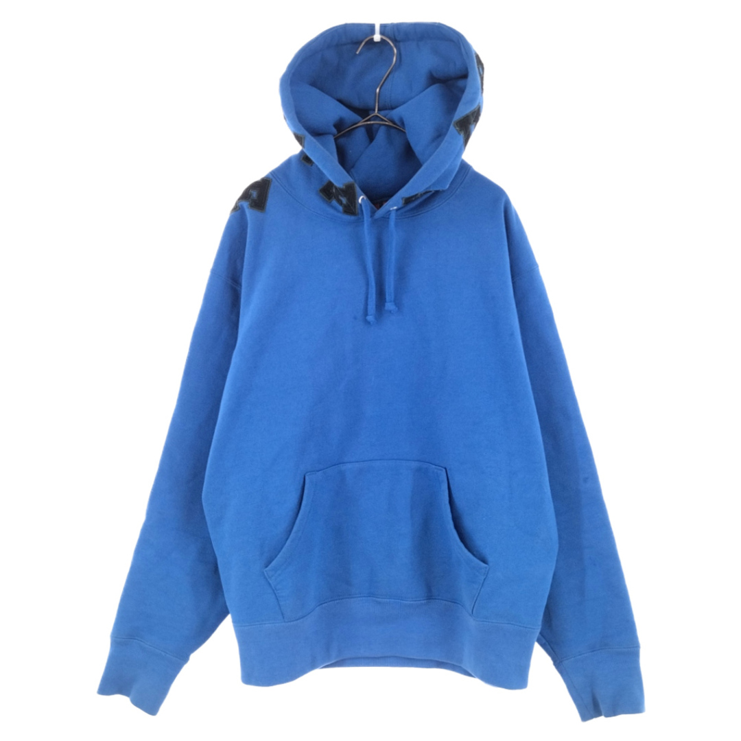 SUPREME シュプリーム 22AW Scattered Applique Hooded Sweatshirt スキャッタード アップリケ フード ワッペン刺繍 プルオーバーパーカー ブルー