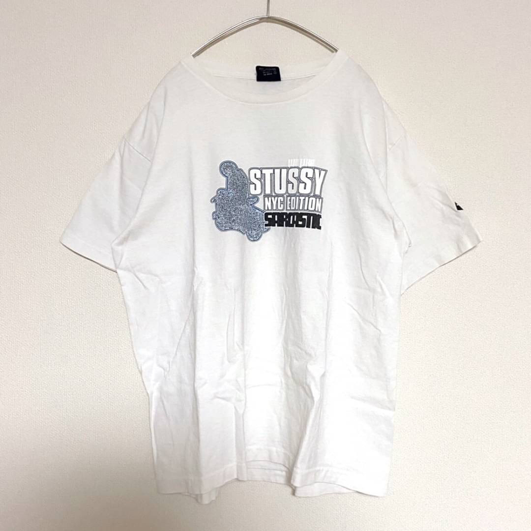 【美品】 STUSSY Tシャツ ドクロ ロゴ ロック  90年代 綿100