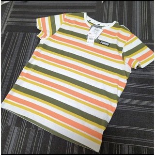 プーマ(PUMA)の新品　160 プーマ　半袖Ｔシャツ オレンジ　ボーダー(Tシャツ/カットソー)