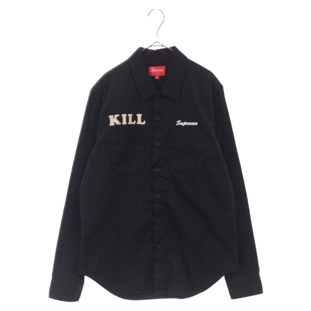SUPREME シュプリーム 16SS Kill Work Shirt キルロゴプリント 長袖シャツ ブラック