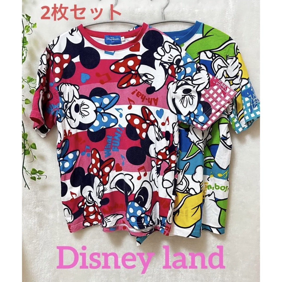 Disney land 2枚セット　Tシャツ　ピンク　水色　ミニー　ドナルド | フリマアプリ ラクマ