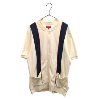 シュプリーム(Supreme)のSUPREME シュプリーム 15SS Zip Front Terry Cardigan ジップアップ 半袖パイルパーカー ホワイト(パーカー)