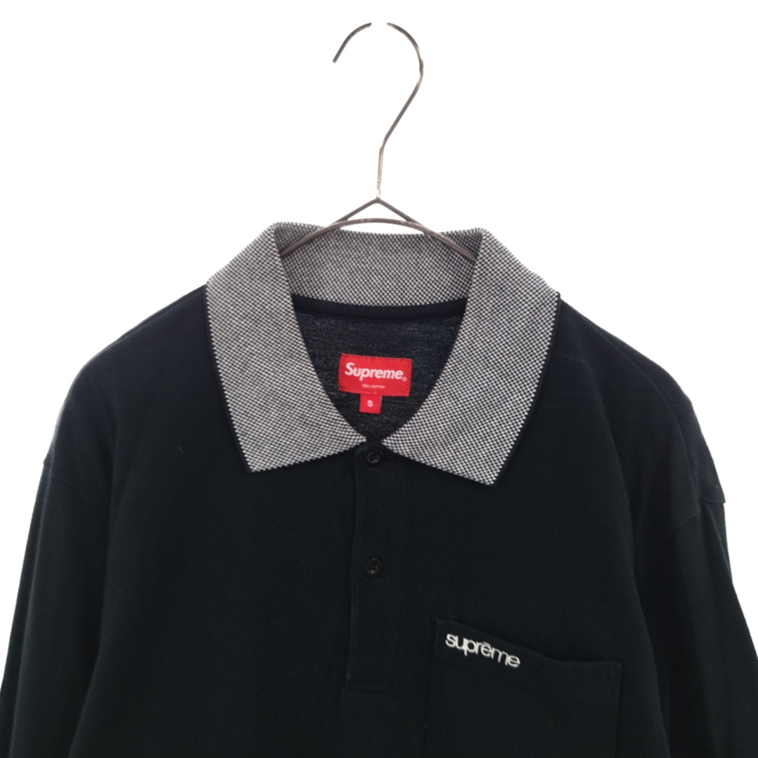 Supreme(シュプリーム)のSUPREME シュプリーム 15AW Checker Rib L/S Polo 長袖ポロシャツ ブラック メンズのトップス(ポロシャツ)の商品写真