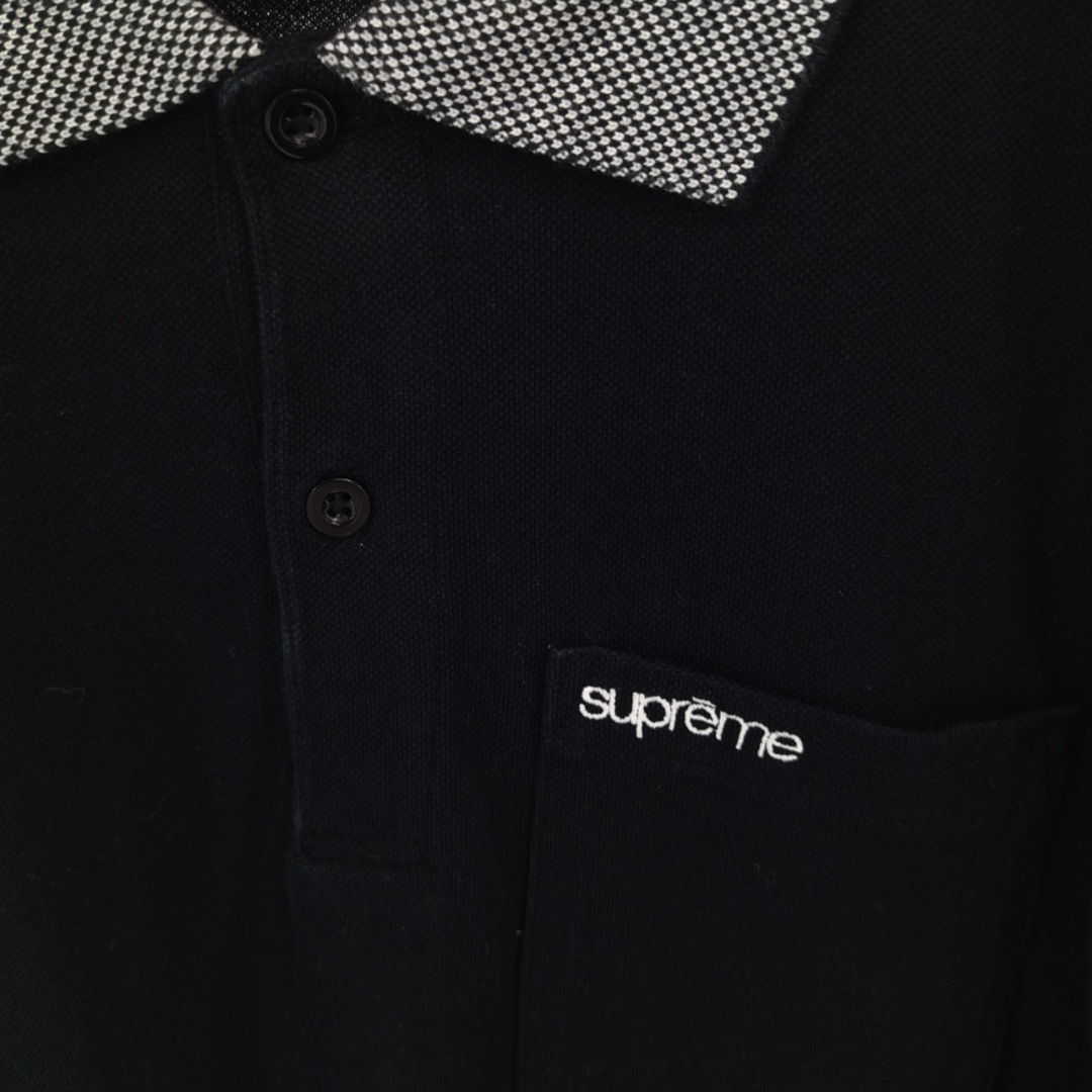Supreme(シュプリーム)のSUPREME シュプリーム 15AW Checker Rib L/S Polo 長袖ポロシャツ ブラック メンズのトップス(ポロシャツ)の商品写真