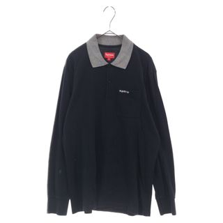 シュプリーム(Supreme)のSUPREME シュプリーム 15AW Checker Rib L/S Polo 長袖ポロシャツ ブラック(ポロシャツ)