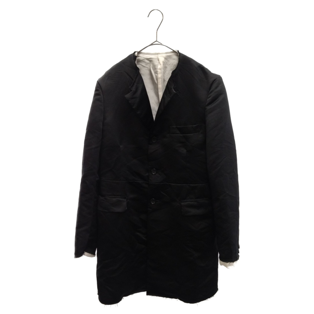 BLACK COMME des GARCONS ブラックコムデギャルソン 23SS ノーカラー カットオフ テーラードロングジャケット ブラック 1K-J011