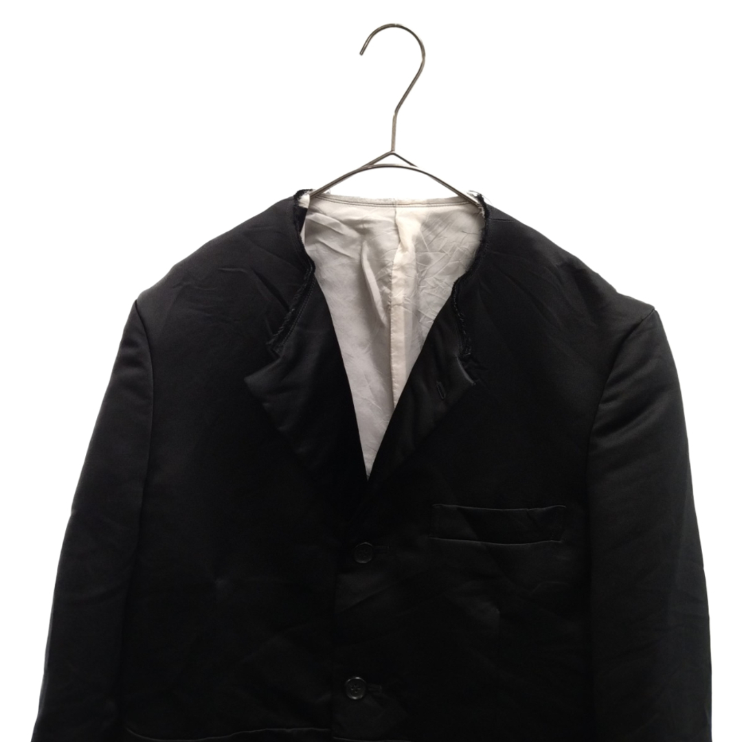 BLACK COMME des GARCONS ブラックコムデギャルソン 23SS ノーカラー カットオフ テーラードロングジャケット ブラック 1K-J011