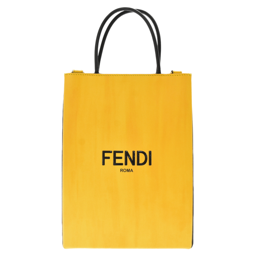 FENDI フェンディ ショッピングバッグ 2WAYショルダーバッグ ハンドバッグ カーフレザー イエロー 7VA512