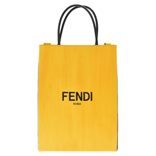 フェンディ(FENDI)のFENDI フェンディ ショッピングバッグ 2WAYショルダーバッグ ハンドバッグ カーフレザー イエロー 7VA512(ショルダーバッグ)