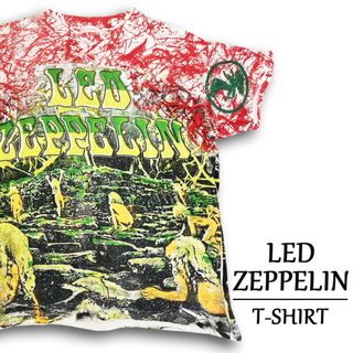 レッド・ツェッペリン Tシャツ 半袖 LED ZEPPELIN 総柄 バンド Tシャツ ...