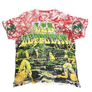 レッド・ツェッペリン Tシャツ 半袖 LED ZEPPELIN 総柄 バンド Tシャツ ...