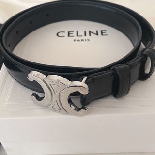 セリーヌ(celine)のミディアム トリオンフ ベルト / トリヨンレザー ブラック　75㎝(ベルト)