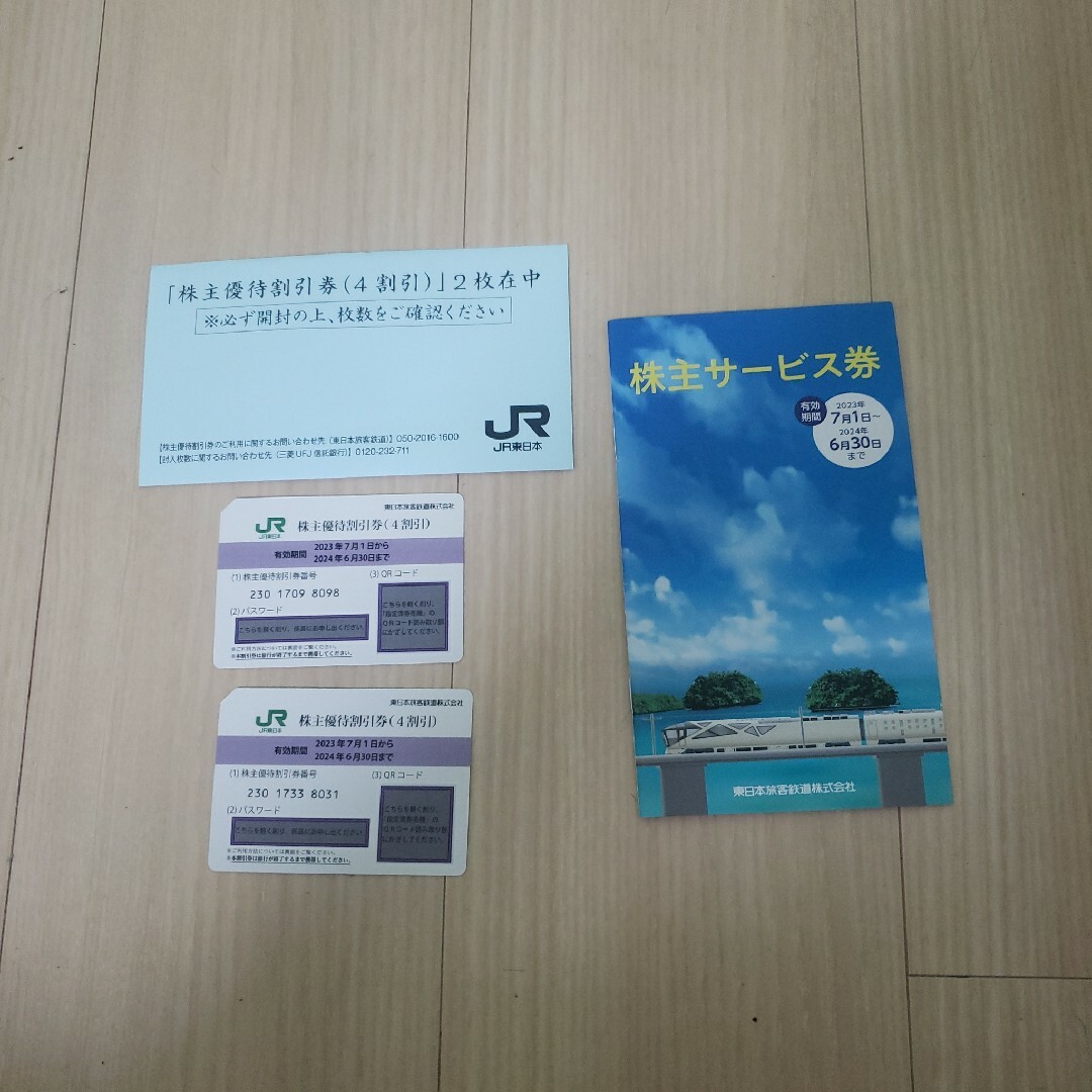 JR 東日本　株主優待割引券2枚と株主サービス券のセット