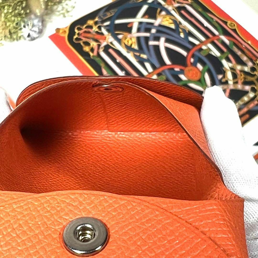 ブティック HERMES バスティア オレンジ コインケース ミニ財布 □O