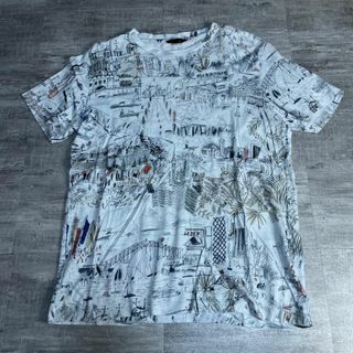 ポールスミス(Paul Smith)の美品 Paul Smith ポールスミス 総柄 街並み 半袖Tシャツ L 風景(Tシャツ/カットソー(半袖/袖なし))