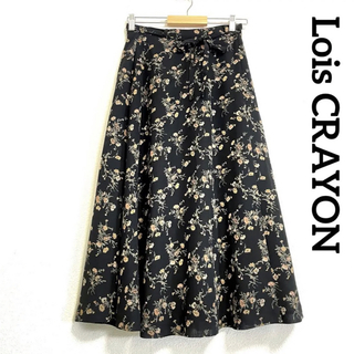 ロイスクレヨン(Lois CRAYON)のロイスクレヨン　フラワー柄　ラップ　ロング　スカート　巻きスカート　Mサイズ(ロングスカート)