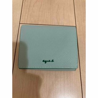 新品未使用☆agnes b.アニエスベー 折り財布 グリーン がまぐち レザー