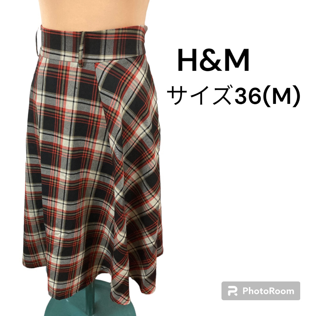 H&M(エイチアンドエム)のH&M ロングスカート サイズ36(M) レッド レディースのスカート(ロングスカート)の商品写真