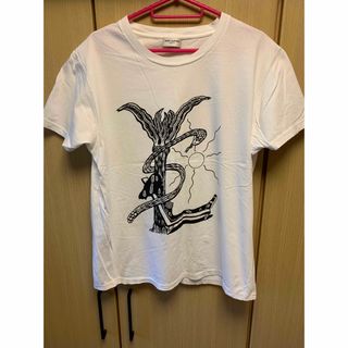 SAINT LAURENT PARIS サンローランパリ エディ期 クラッシック ロゴ クルーネック Tシャツ カットソー 464572 YB1EN グレー